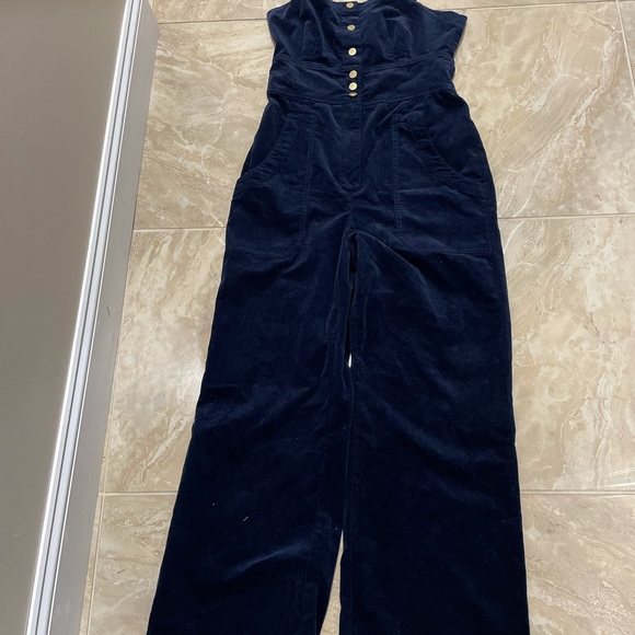 Anthropologie Joanie navy jumpsuit size 6 - Picture 5 of 10